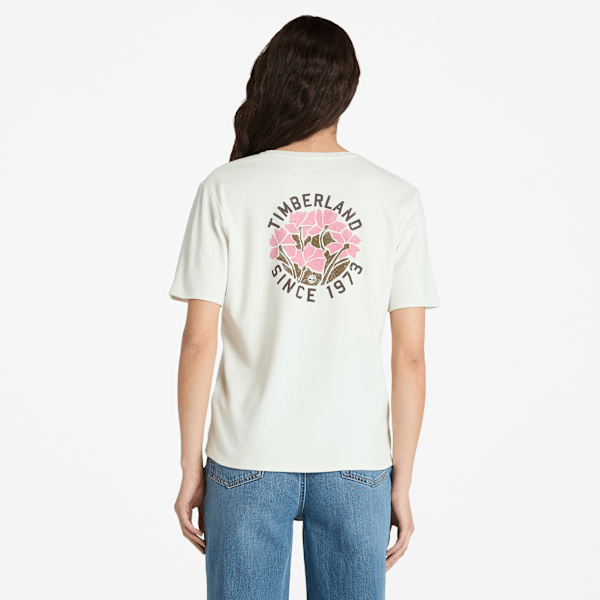 Timberland Timberfresh Floral Graphic Short-Sleeve T-Shirt Vintage White Women'S