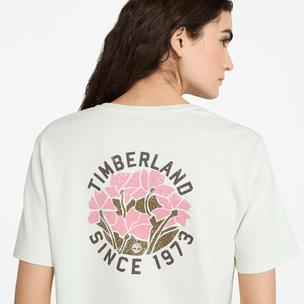Timberland Timberfresh Floral Graphic Short-Sleeve T-Shirt Vintage White Women'S