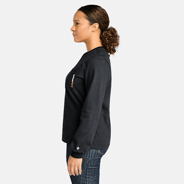 Timberland Pro Cotton Core Flame-Resistant Long-Sleeve T-Shirt Black Women'S