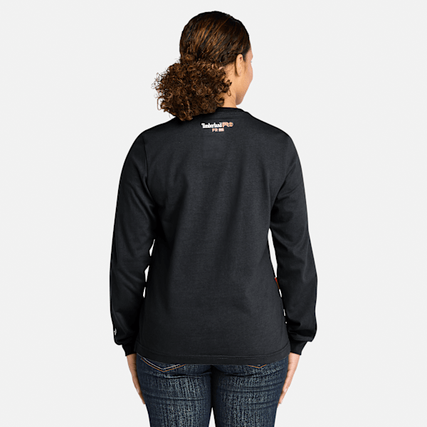Timberland Pro Cotton Core Flame-Resistant Long-Sleeve T-Shirt Black Women'S