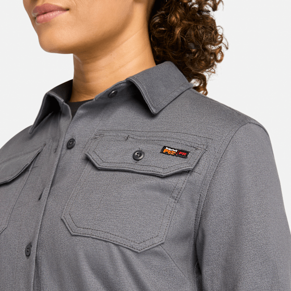 Timberland Pro Cotton Core Flame-Resistant Shirt Charcoal Women'S