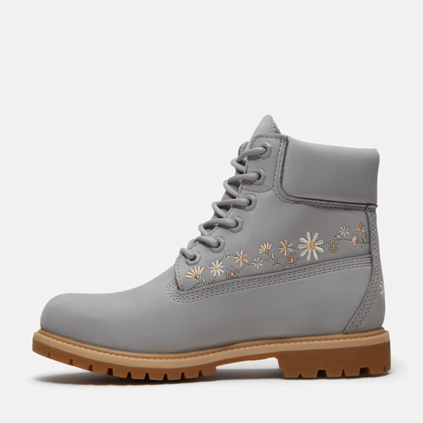 Timberland Premium 6-Inch Waterproof Boot Light Grey Nubuck Women'S