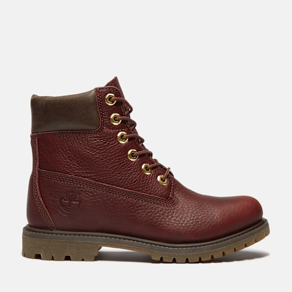 Timberland Premium 6-Inch Waterproof Boot Burgundy Full-Grain/Dark Brown Women'S