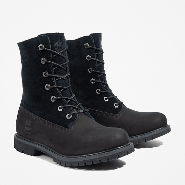 Timberland Warm-Lined Waterproof Roll-Top Boot Black Nubuck Women'S