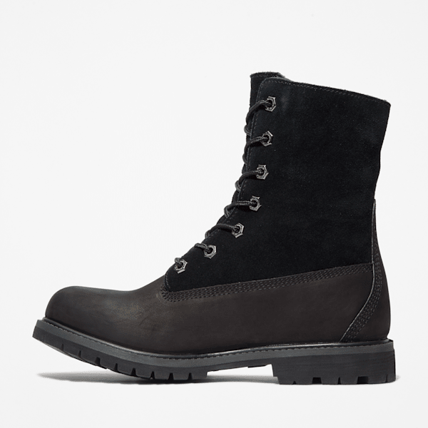 Timberland Warm-Lined Waterproof Roll-Top Boot Black Nubuck Women'S