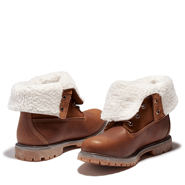 Timberland Warm-Lined Waterproof Roll-Top Boot Dark Brown Full-Grain Women'S