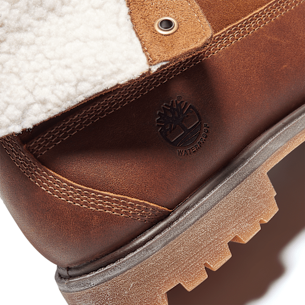 Timberland Warm-Lined Waterproof Roll-Top Boot Dark Brown Full-Grain Women'S