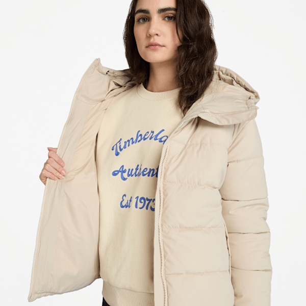 Timberland Water-Repellent Puffer Jacket Beige Women'S
