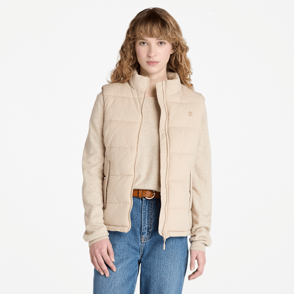 Timberland Water-Repellent Puffer Vest Beige Women'S