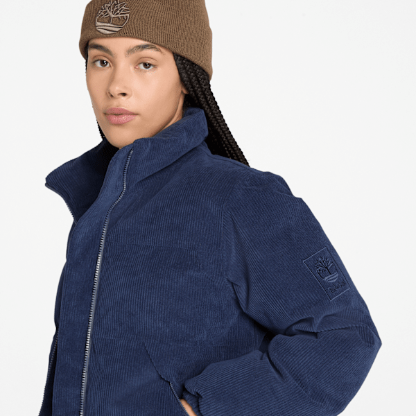 Timberland Welch Mountain Waterproof Corduroy Puffer Jacket Dark Navy Women'S