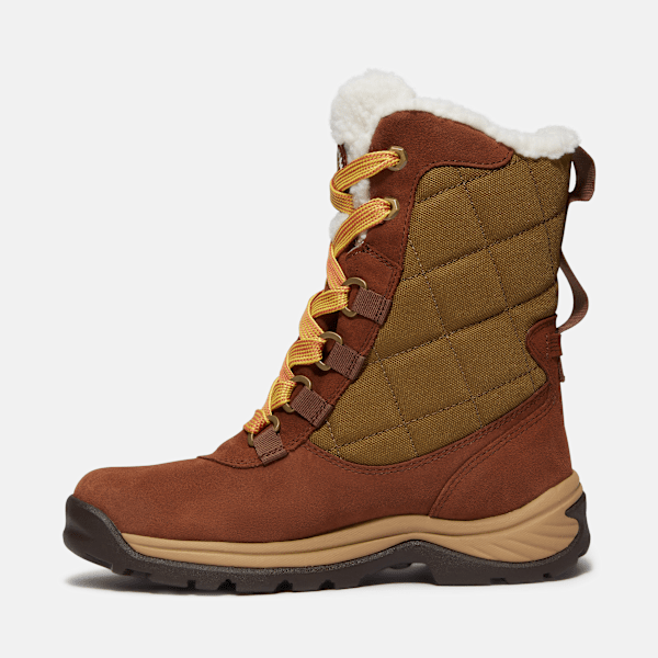 Timberland White Ledge Tall Waterproof Snow Boot Medium Brown Suede Women'S