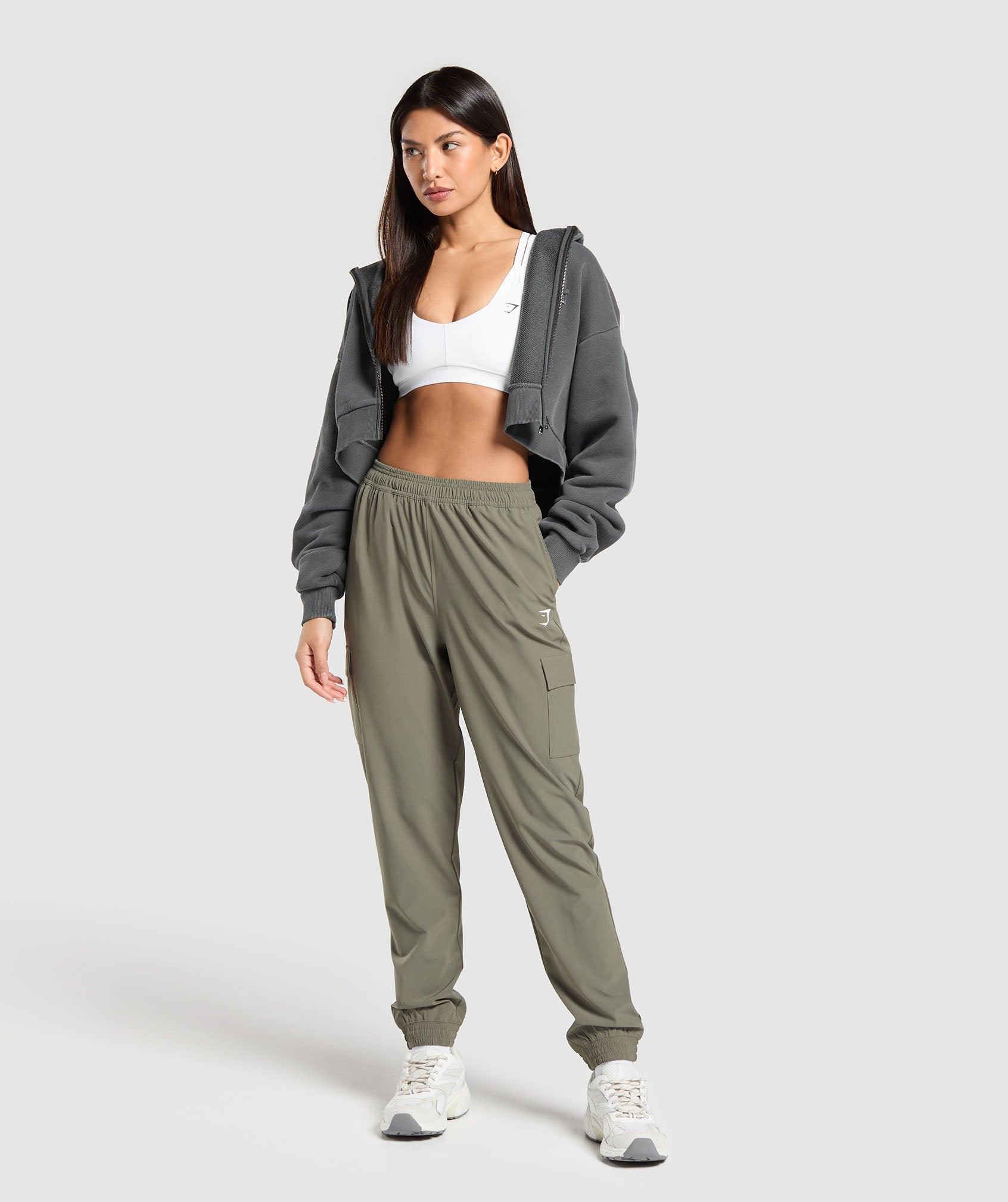Women's Gymshark Woven Cargo Pant Base Green