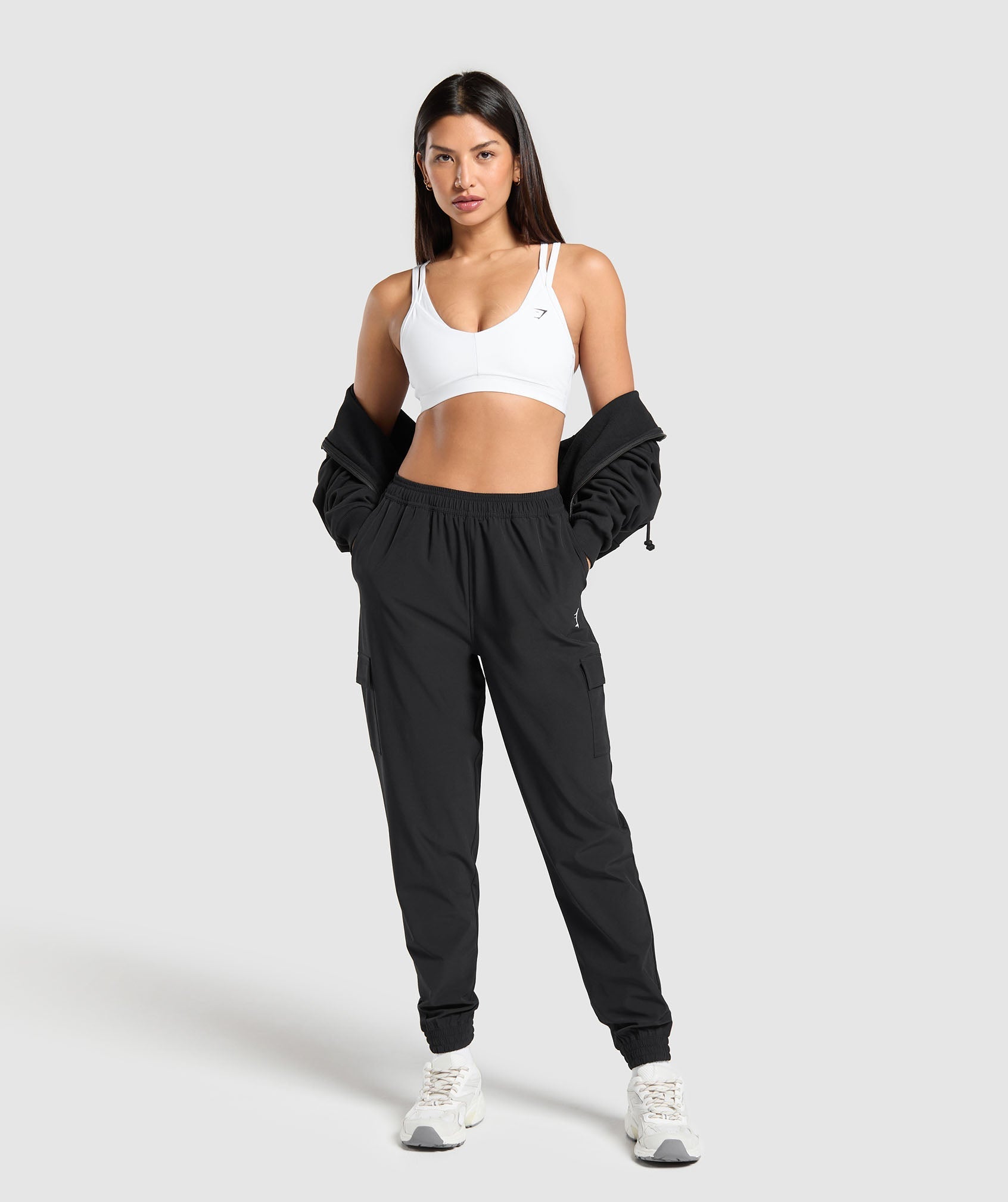 Women's Gymshark Woven Cargo Pants Black