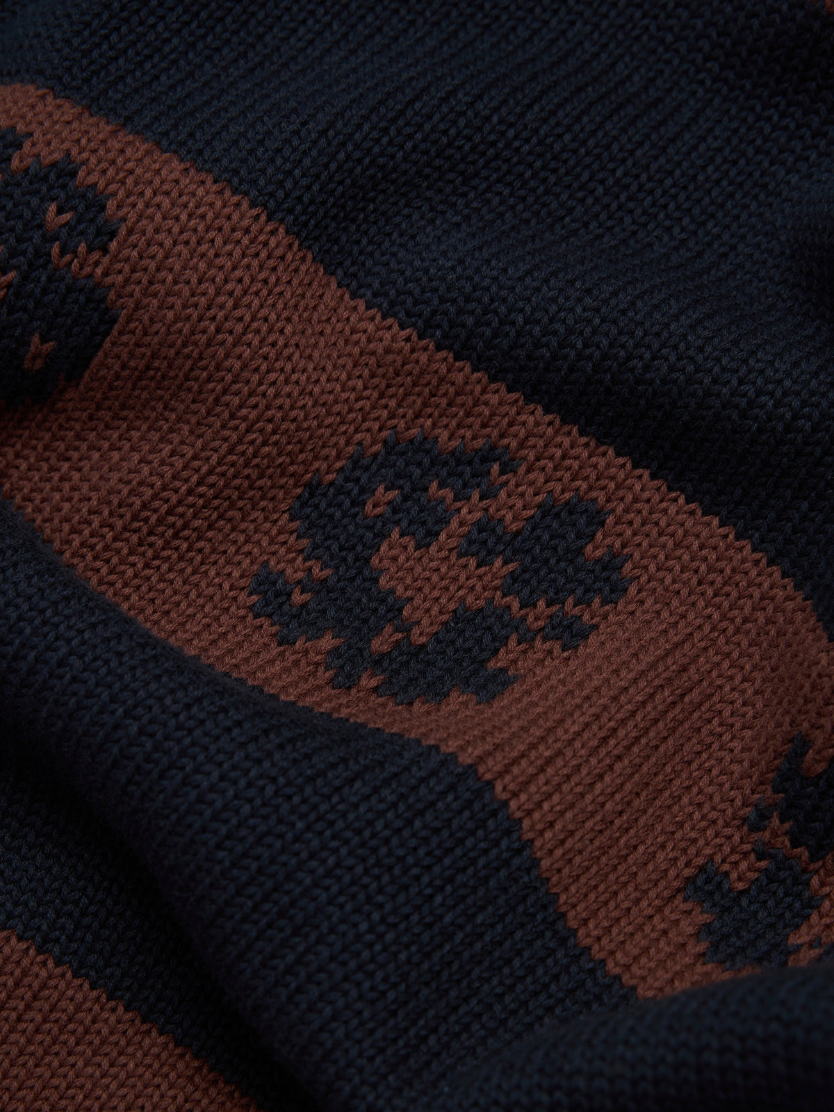 Denim Tears Cotton Wreath Striped Sweater Navy / Brown