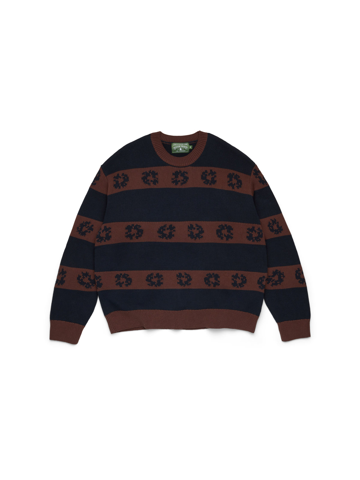 Denim Tears Cotton Wreath Striped Sweater Navy / Brown