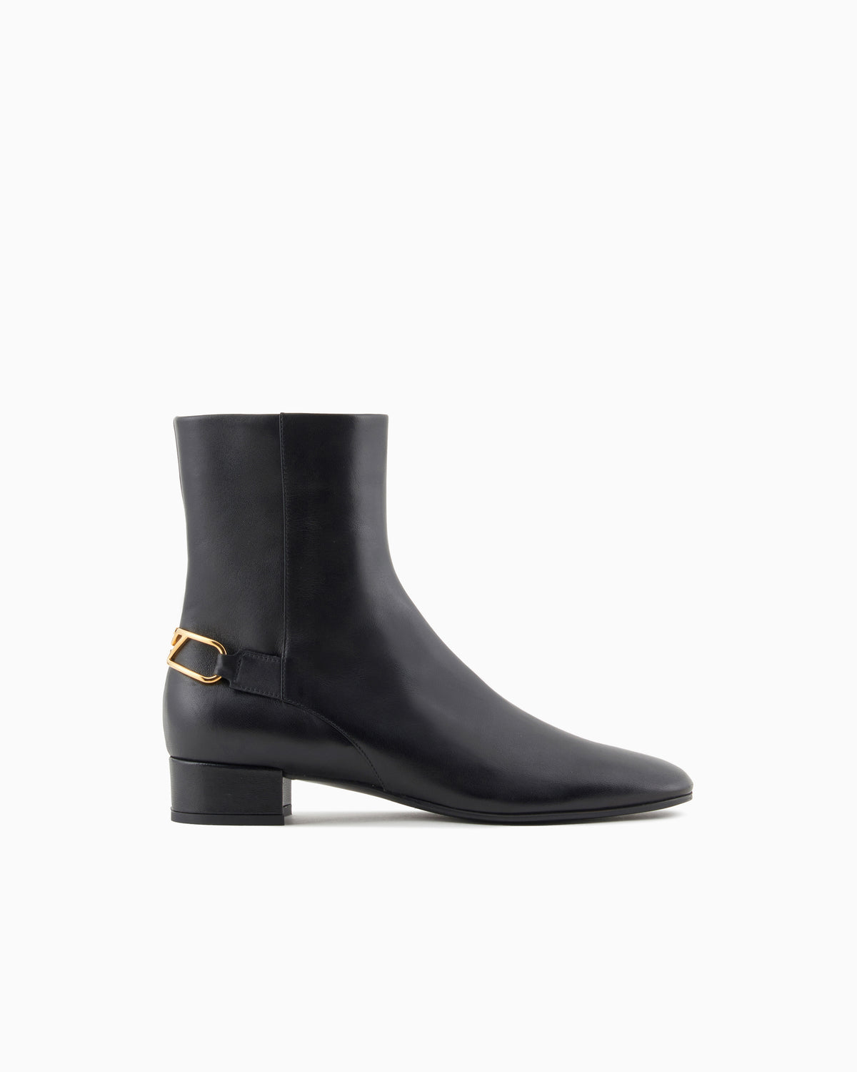 Emporio Armani Nappa-Leather Ankle Boots With An Eagle Plate Black