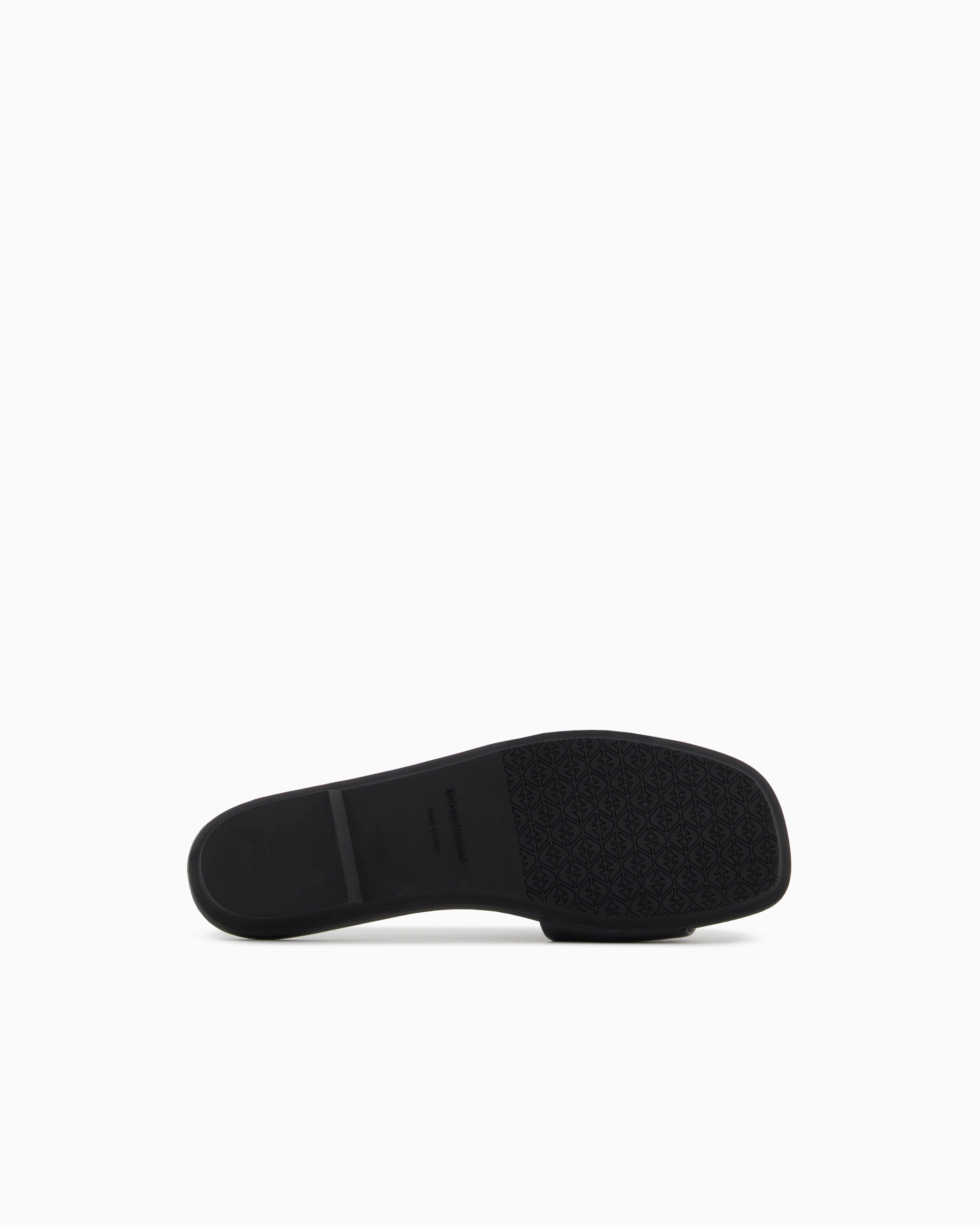Emporio Armani Nappa-Leather Sandals With Eagle Plate Black