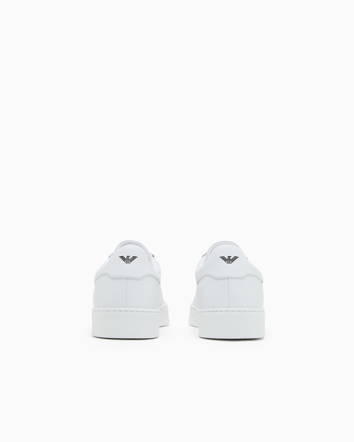 Emporio Armani Leather Sneakers With Logo White