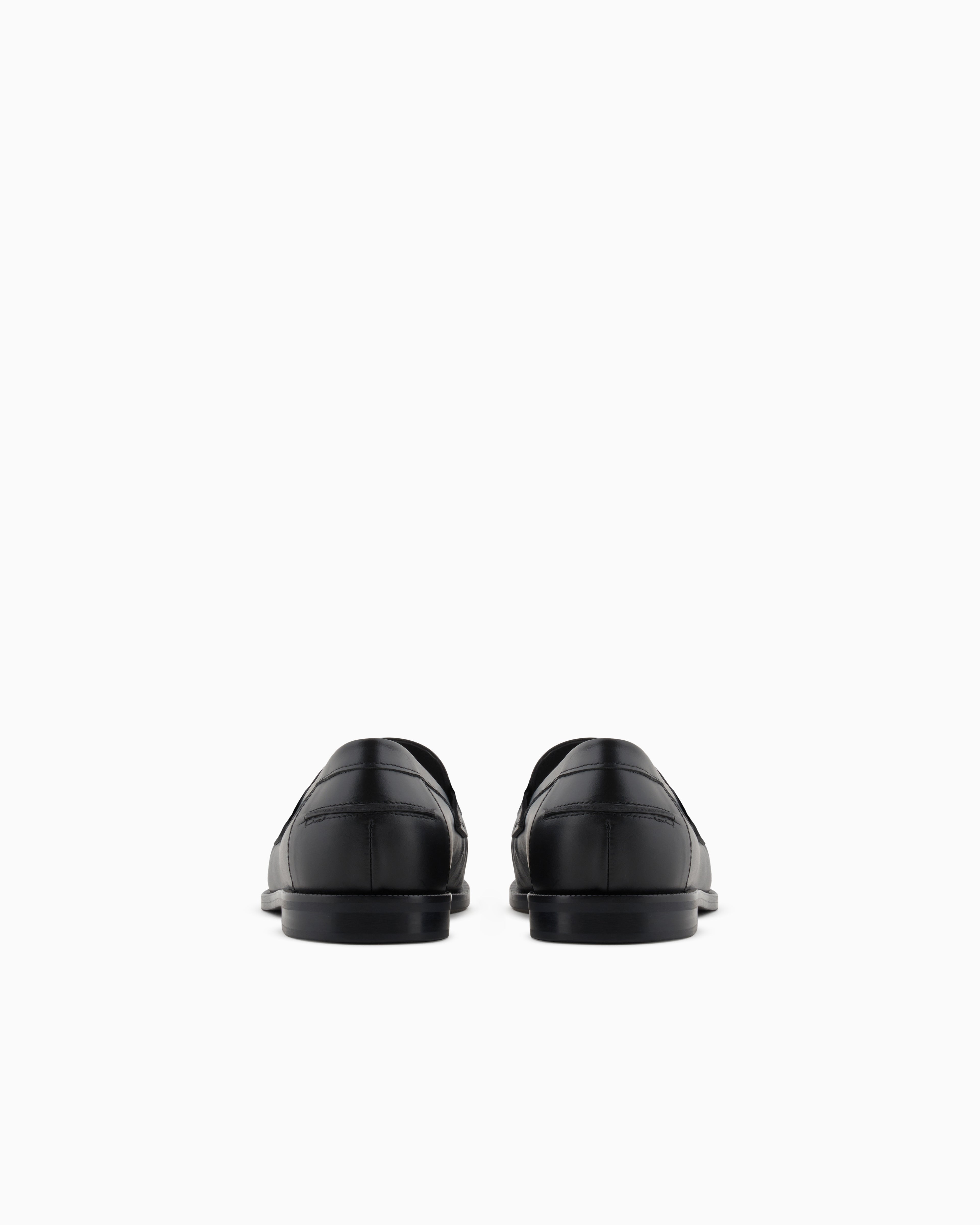 Emporio Armani Smooth Leather Loafers Black