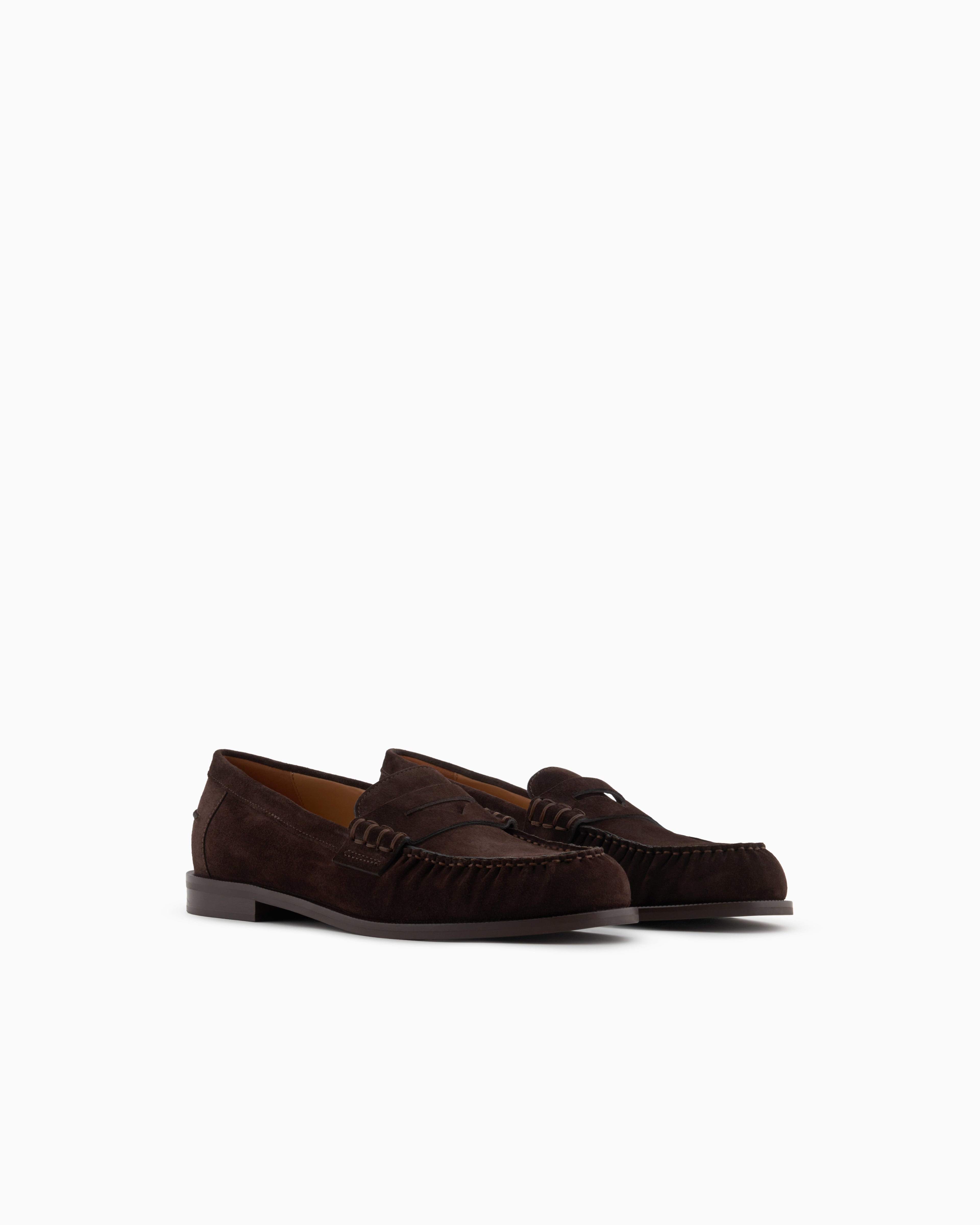 Emporio Armani Suede Loafers Brown