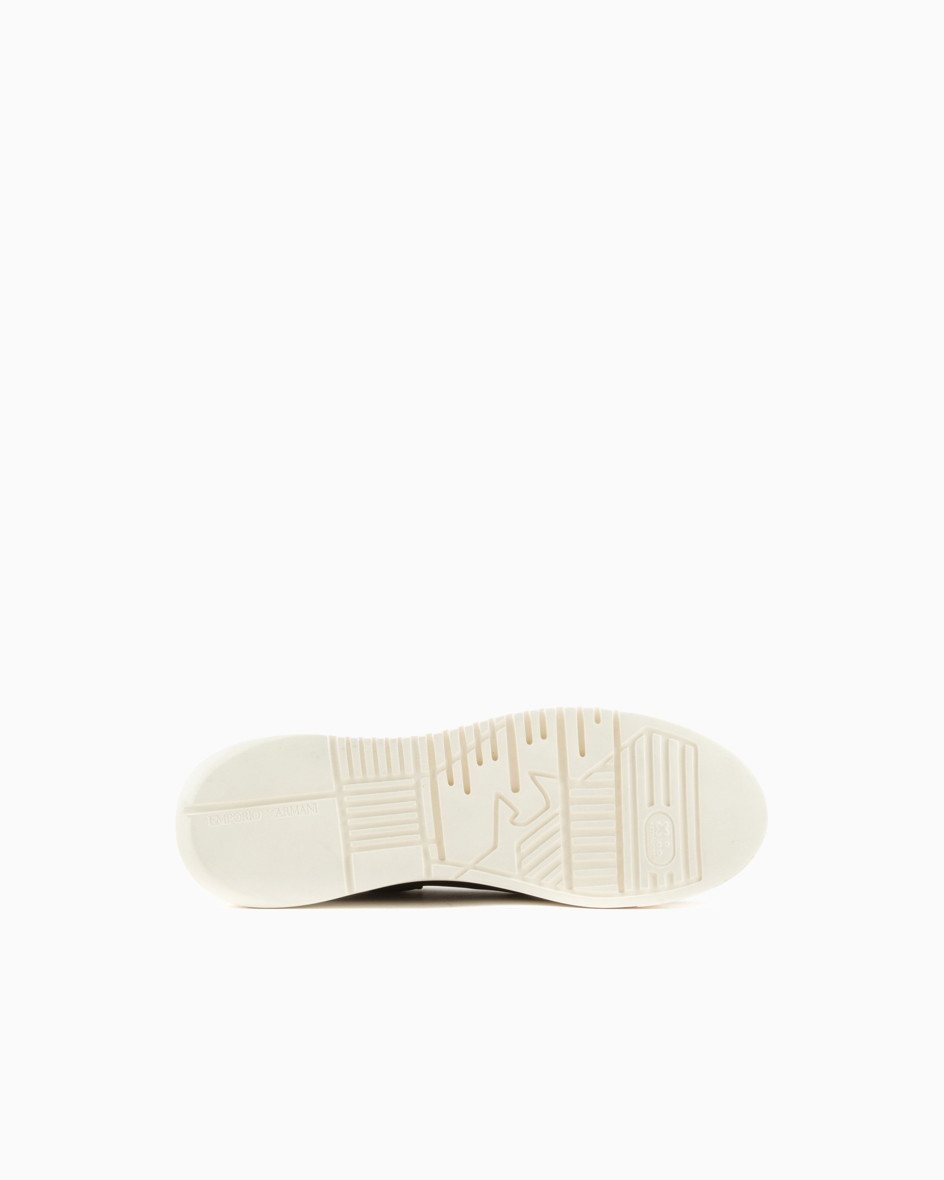 Emporio Armani Sneaker With Knurled Soles In Nubuck Leather Essential Black