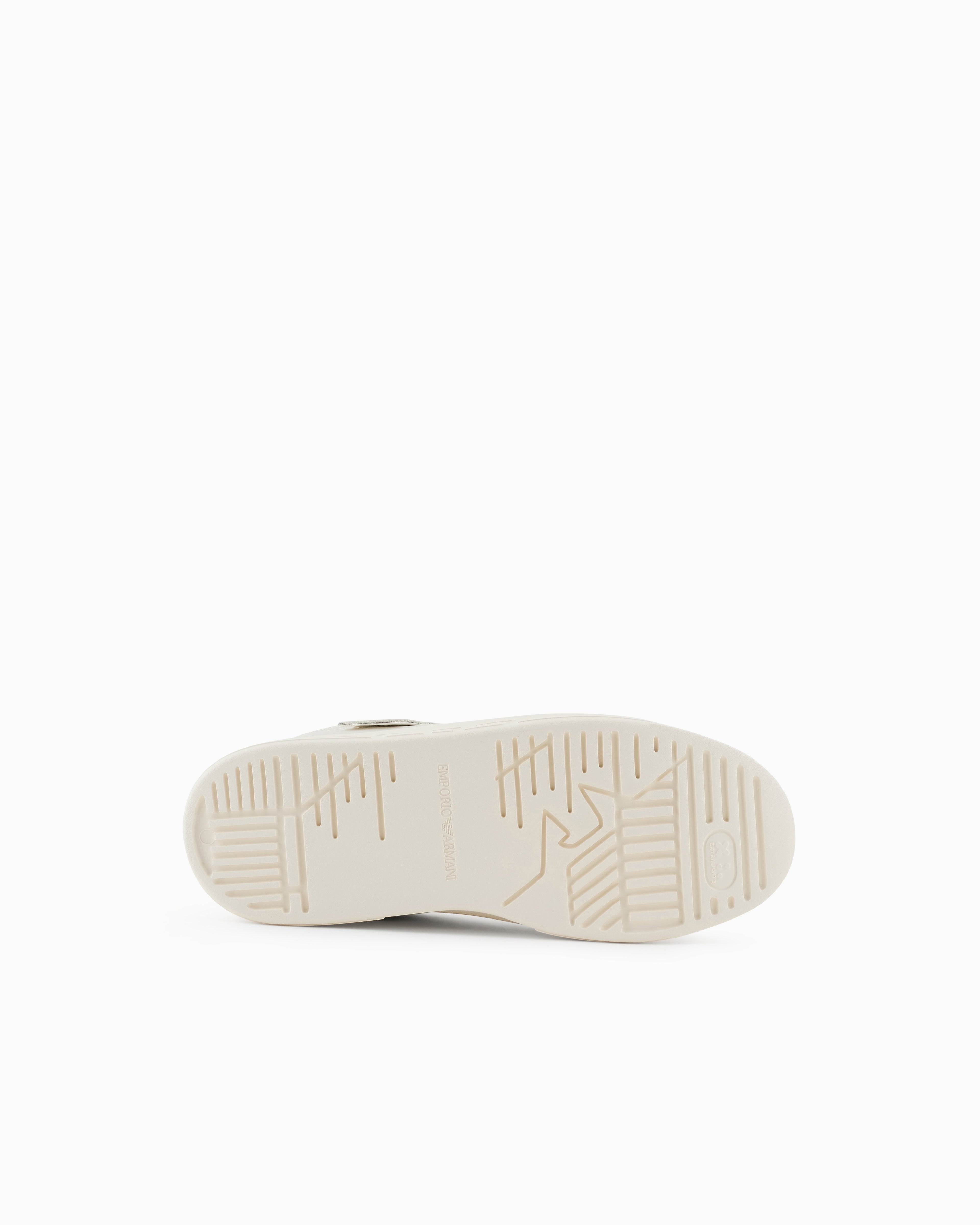 Emporio Armani Leather And Mesh Sneakers With Contrasting Details White