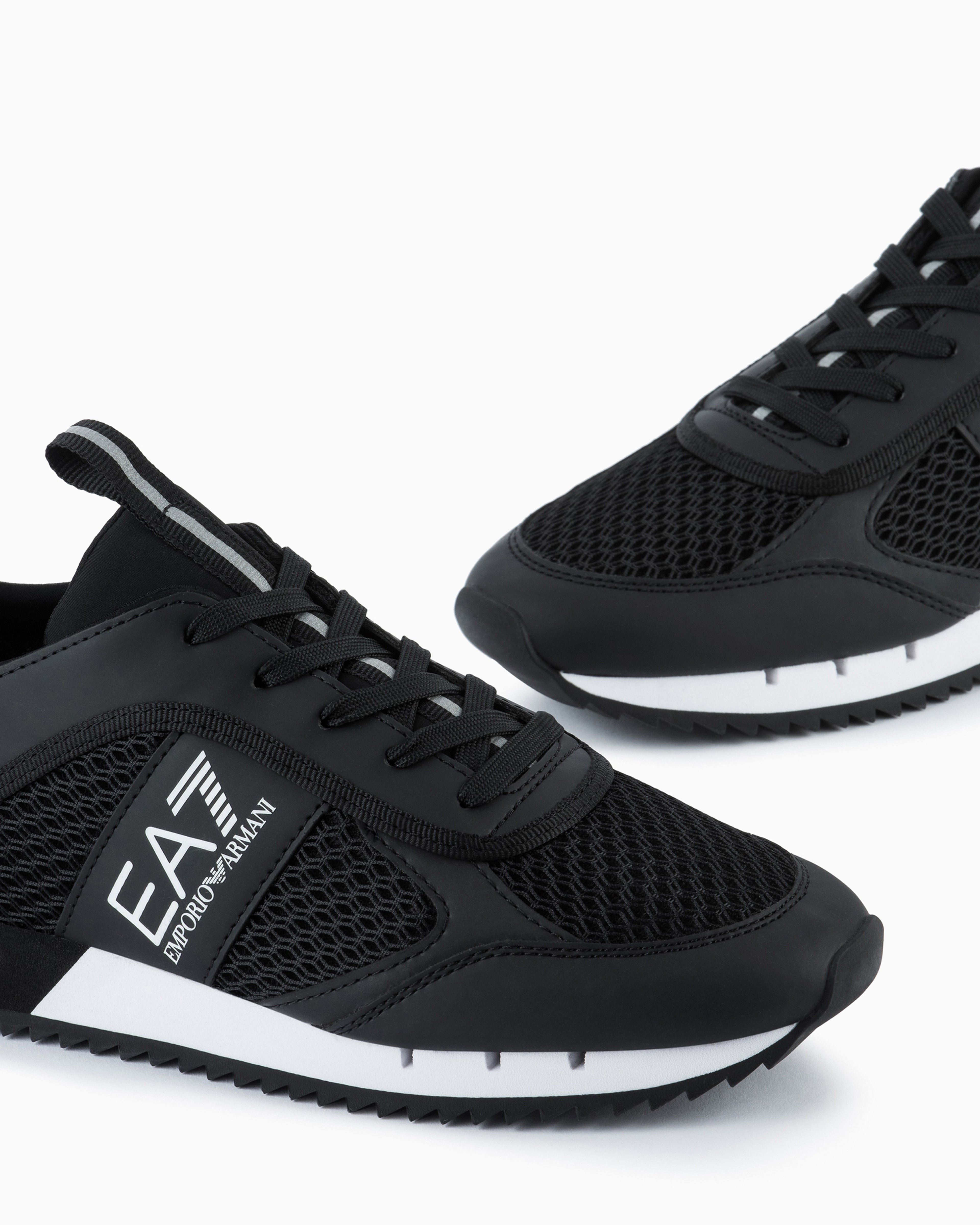 Ea7 Black And White Carbon Sneakers Black