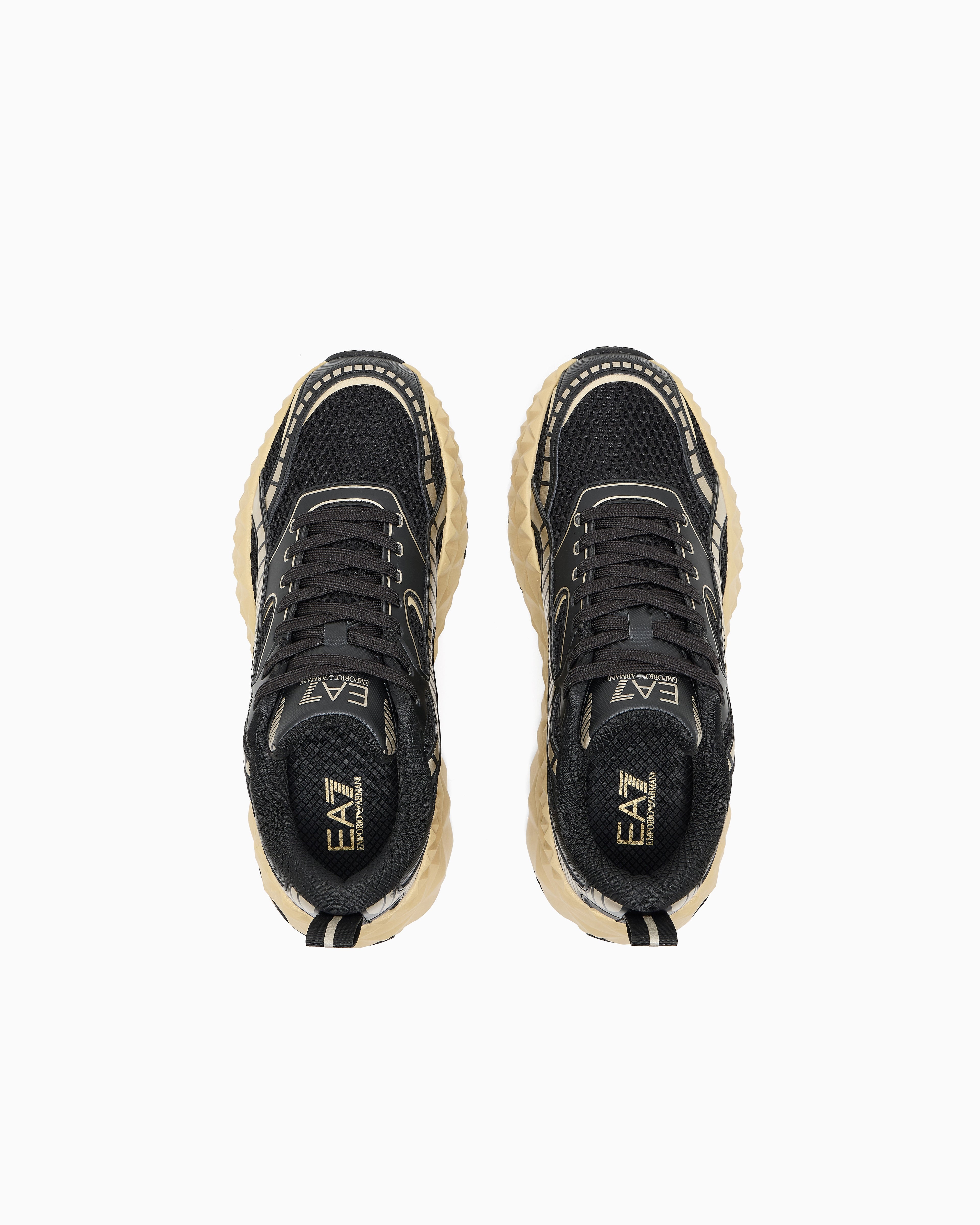 Ea7 Ultimate Tech Sneaker In Mesh With Thick Sole Kobra Tech Gold