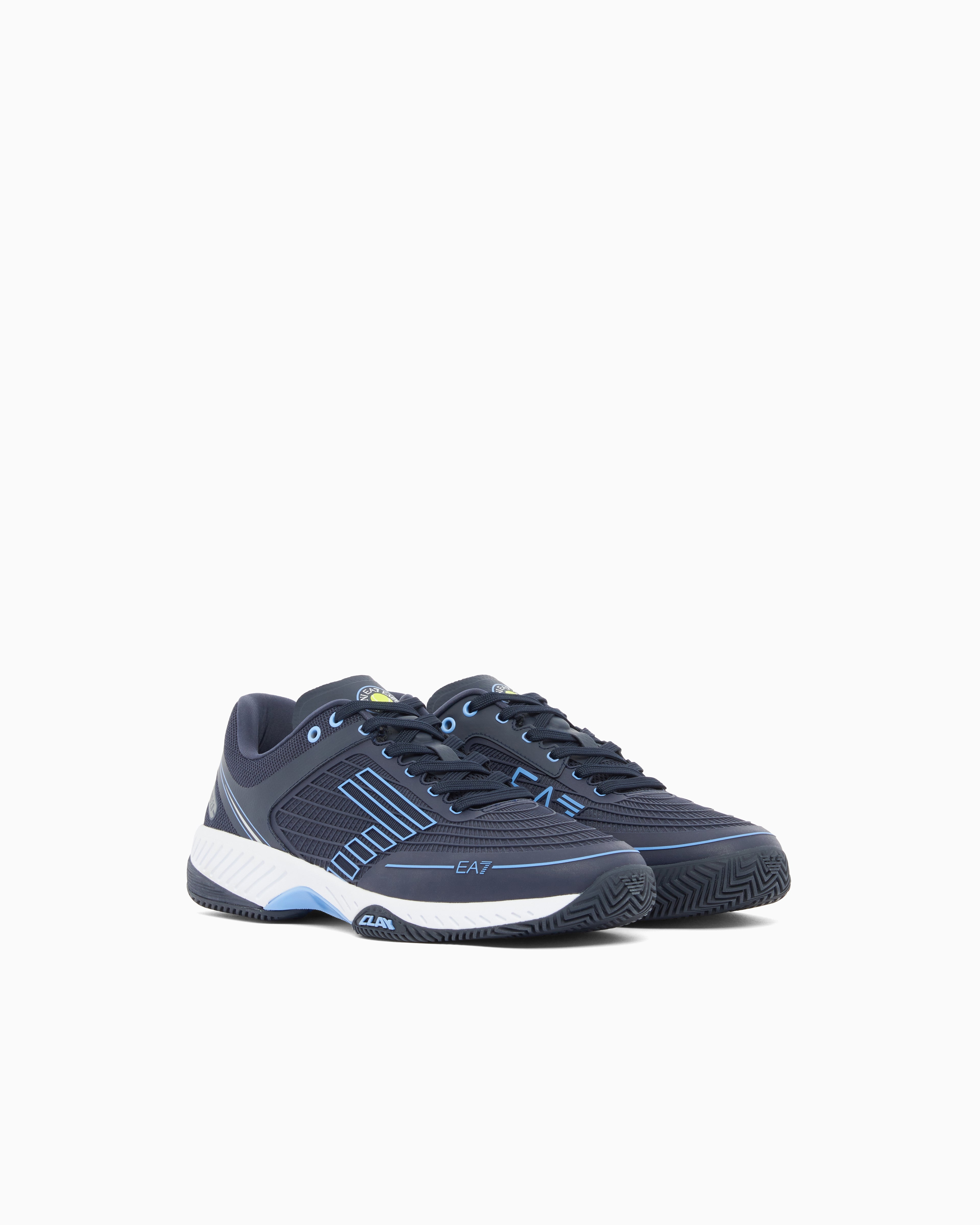 Ea7 Tennis Sneaker In Fabric With Rubber Sole New Tennis Clay Light Blue