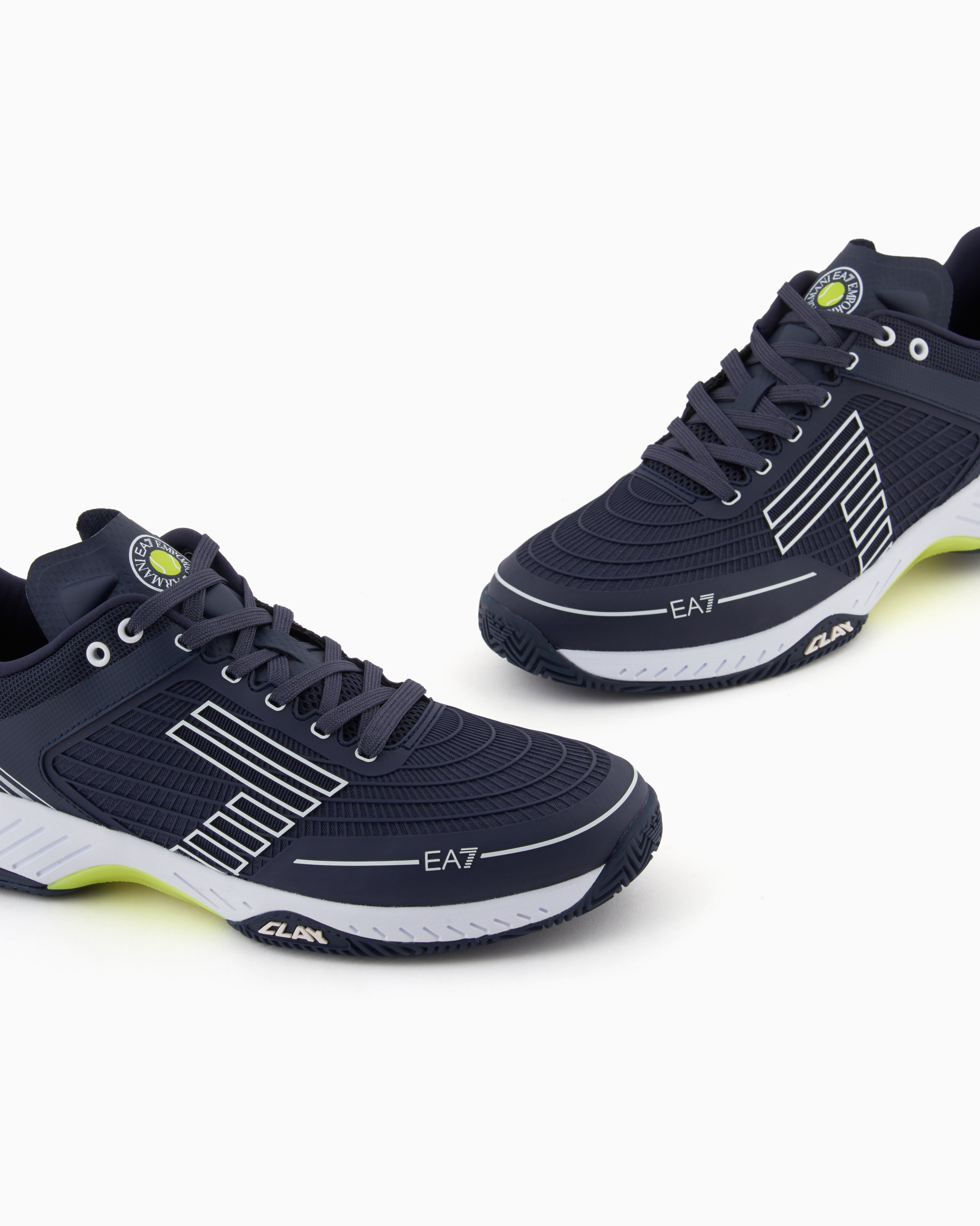 Ea7 Tennis Sneaker In Fabric With Rubber Sole New Tennis Clay Blue
