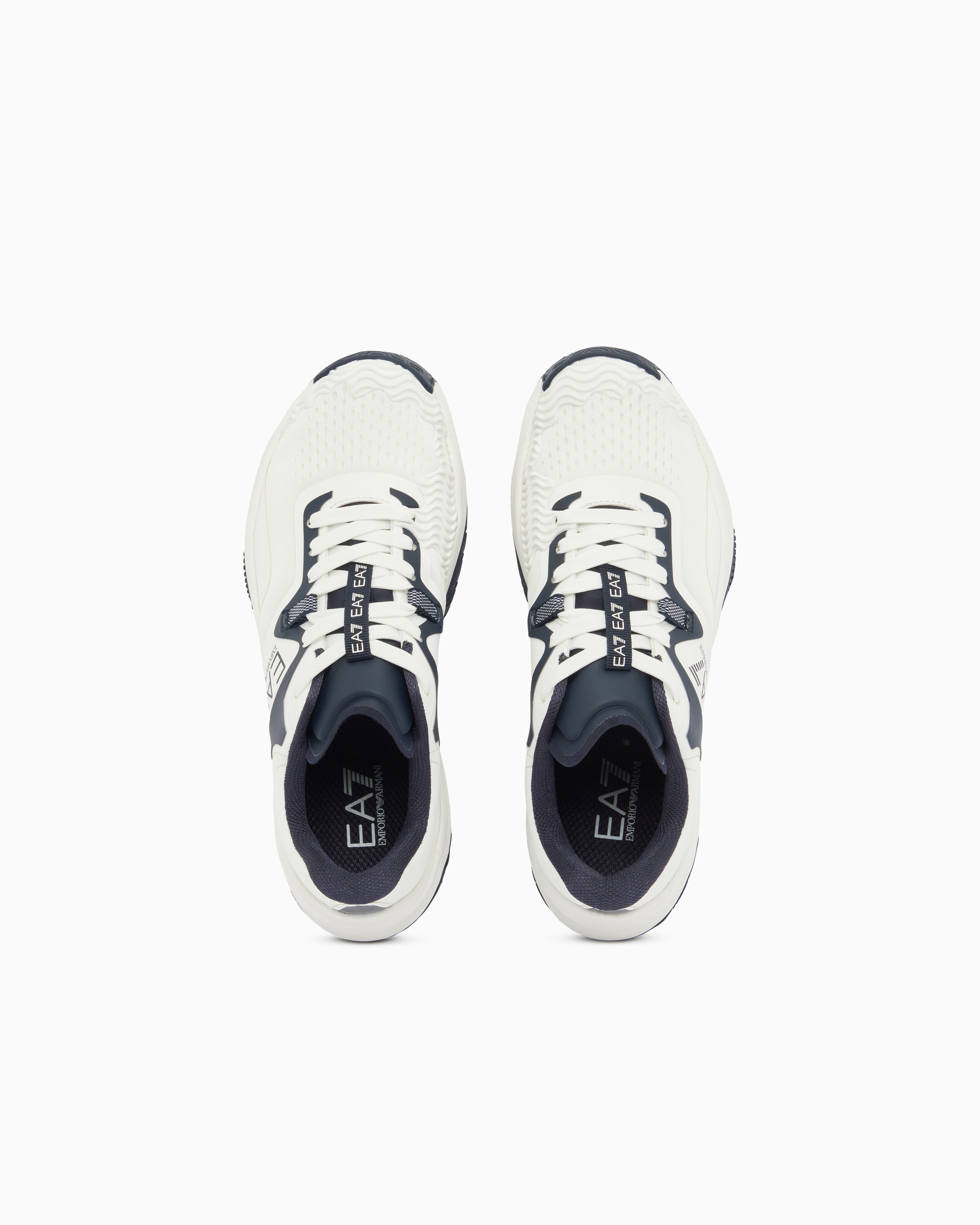 Ea7 Running Sneaker With A Breathable Mesh Upper New Padel White