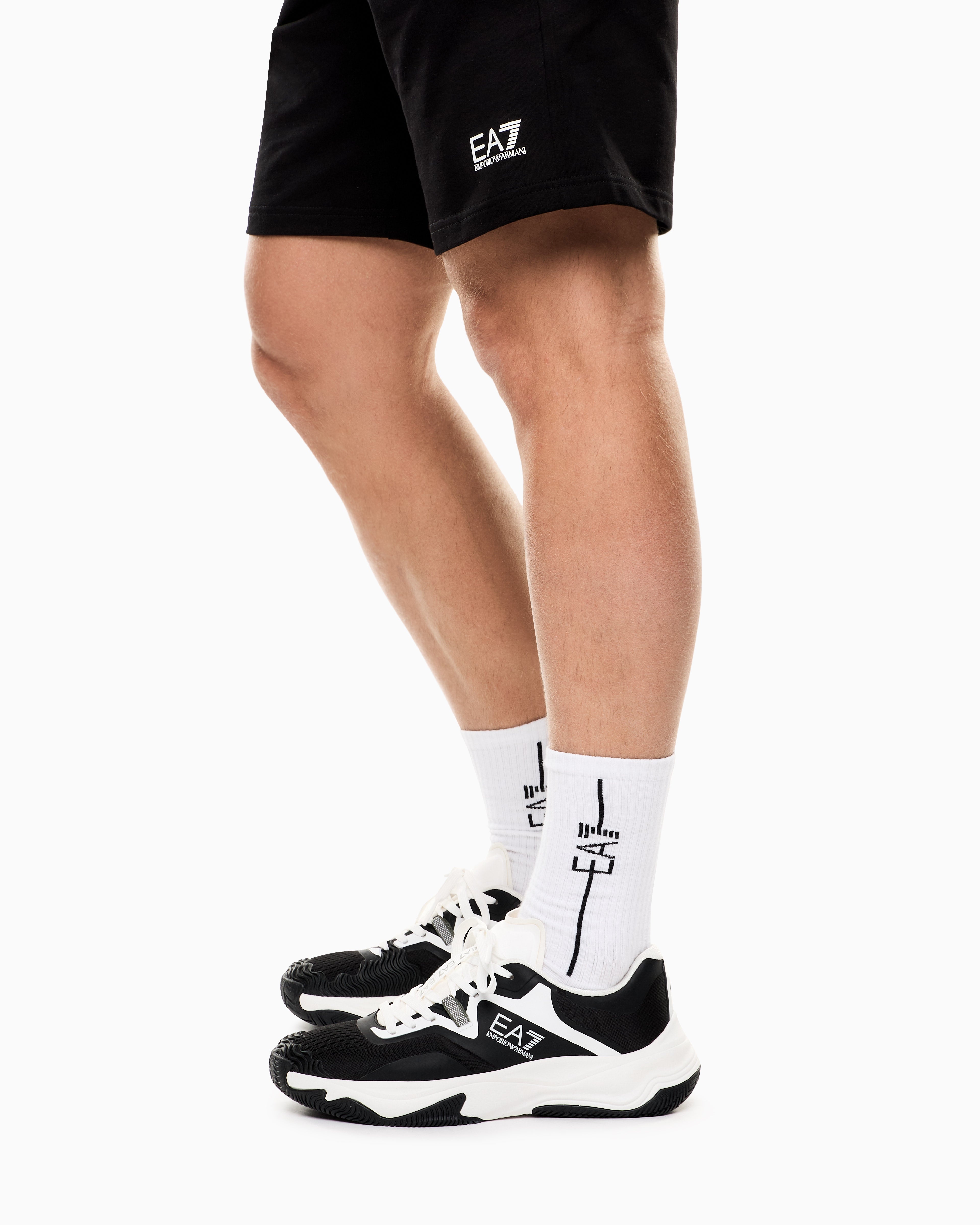 Ea7 Running Sneaker With A Breathable Mesh Upper New Padel Black