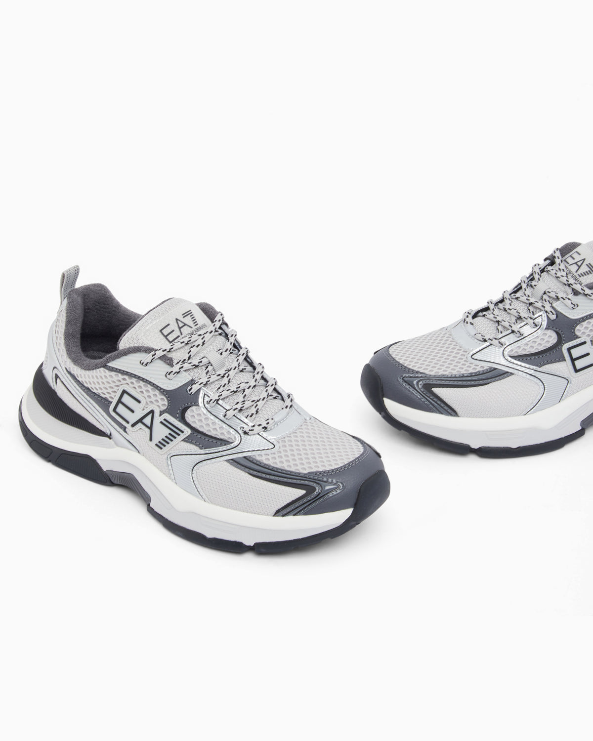 Ea7 Sneaker Predator In Mesh And Tumbled Leather Blue