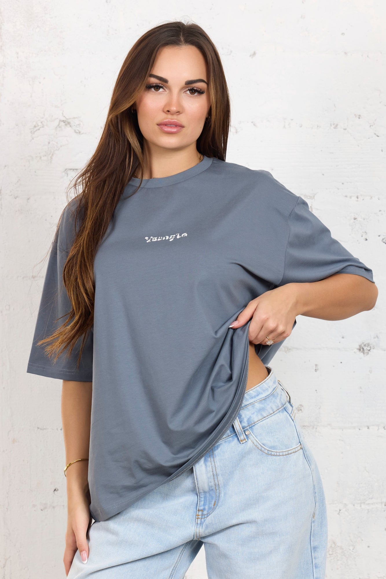 YoungLA W497 Off Duty Tee Dusty Teal