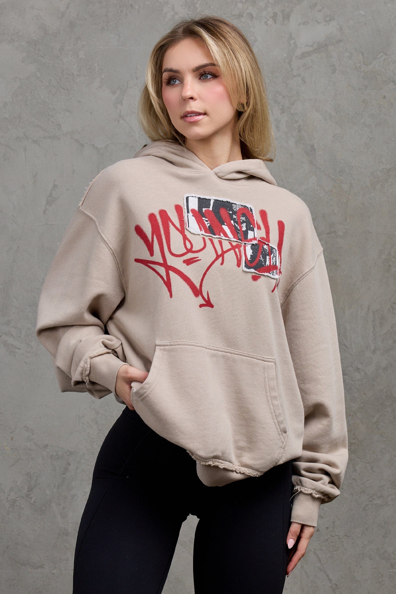 YoungLA W535 Scarlet hoodie Cream