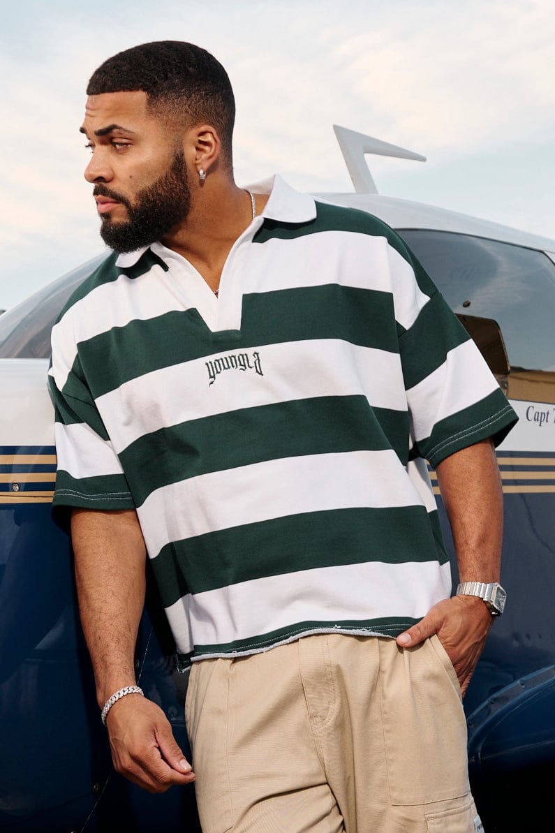 YoungLA 4057 - Menace Polos Green Stripes