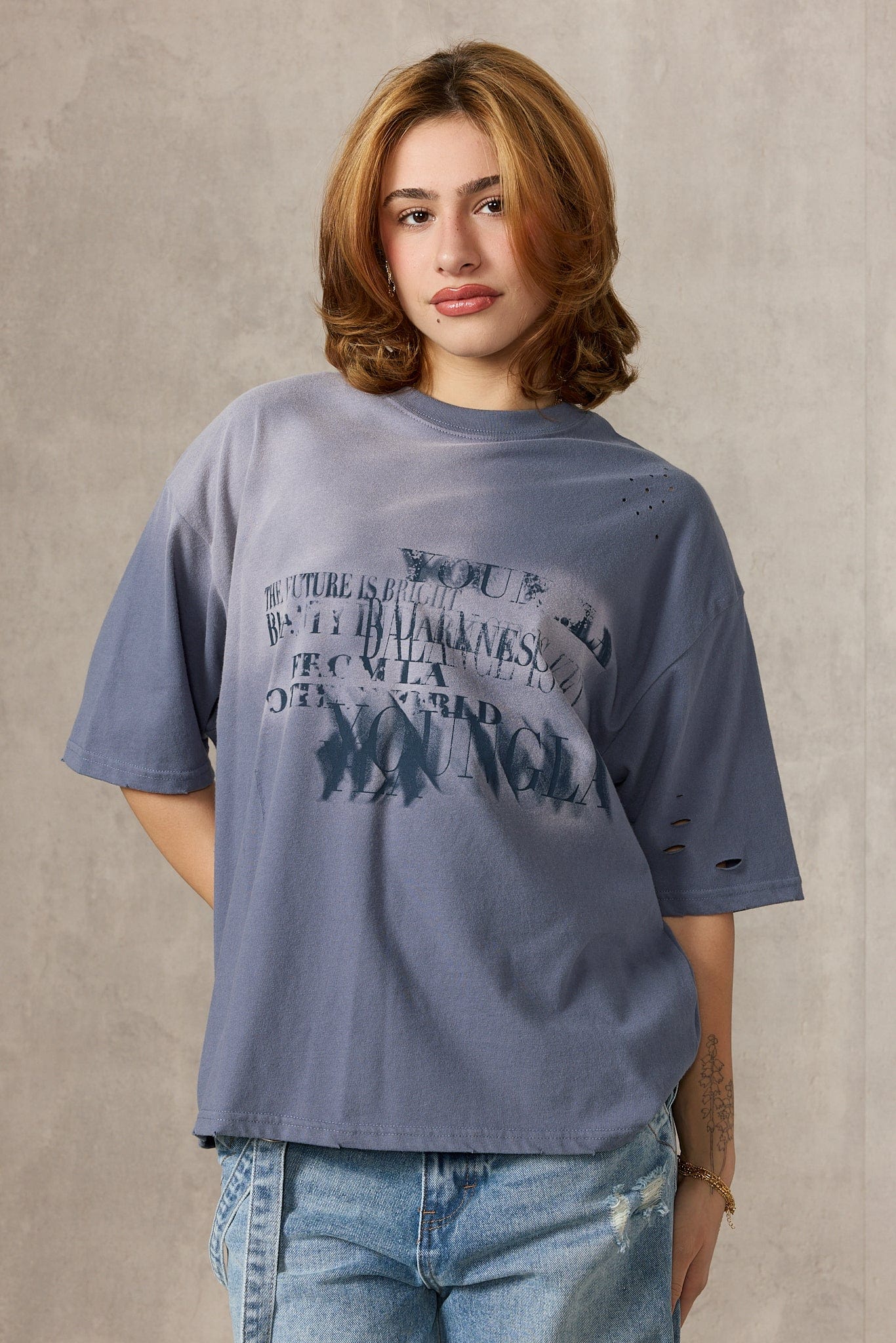 YoungLA W476 Illusion Tee Dusty Blue