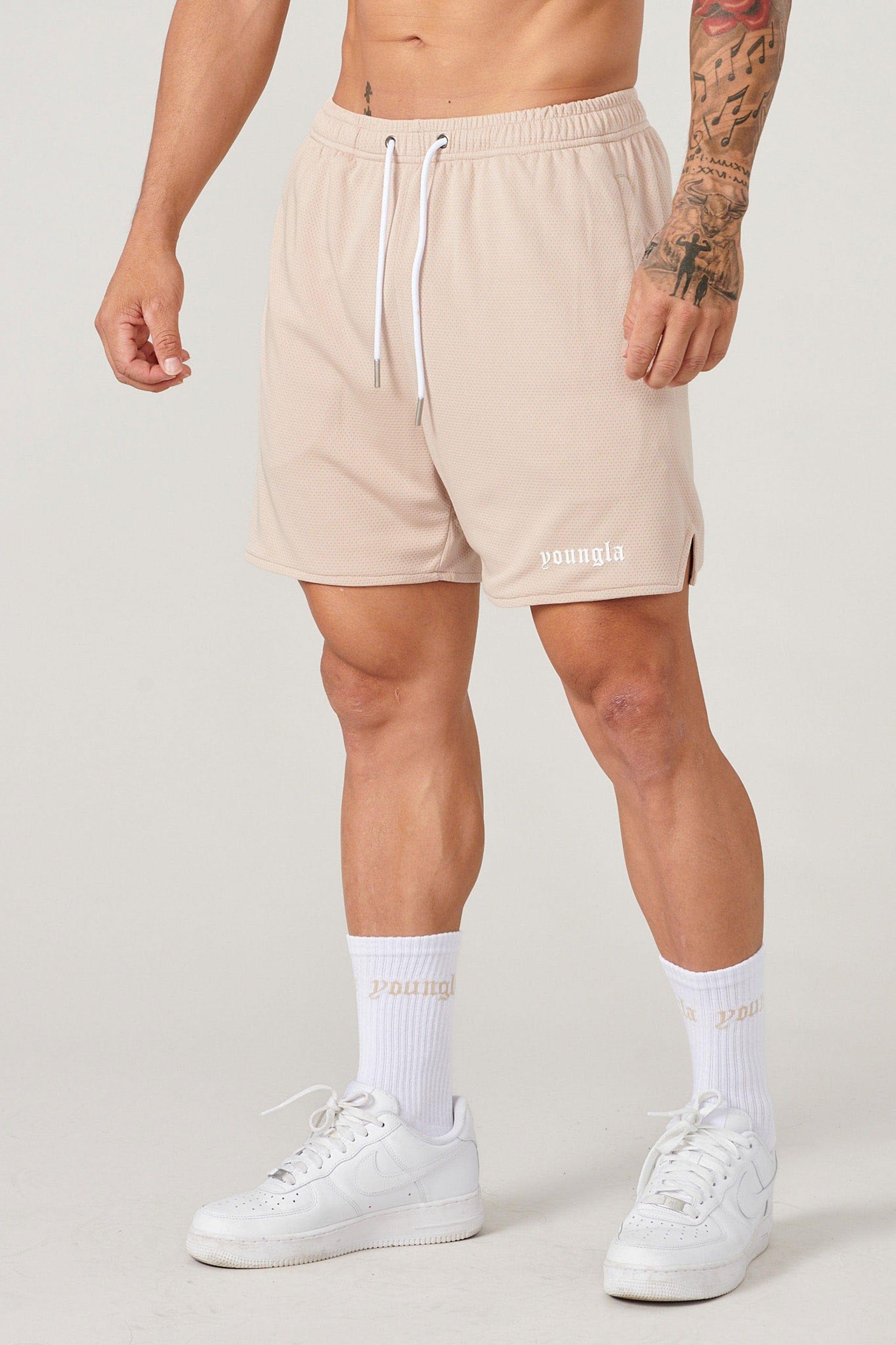 YoungLA 134 Game-Time Shorts & Socks Set Tan