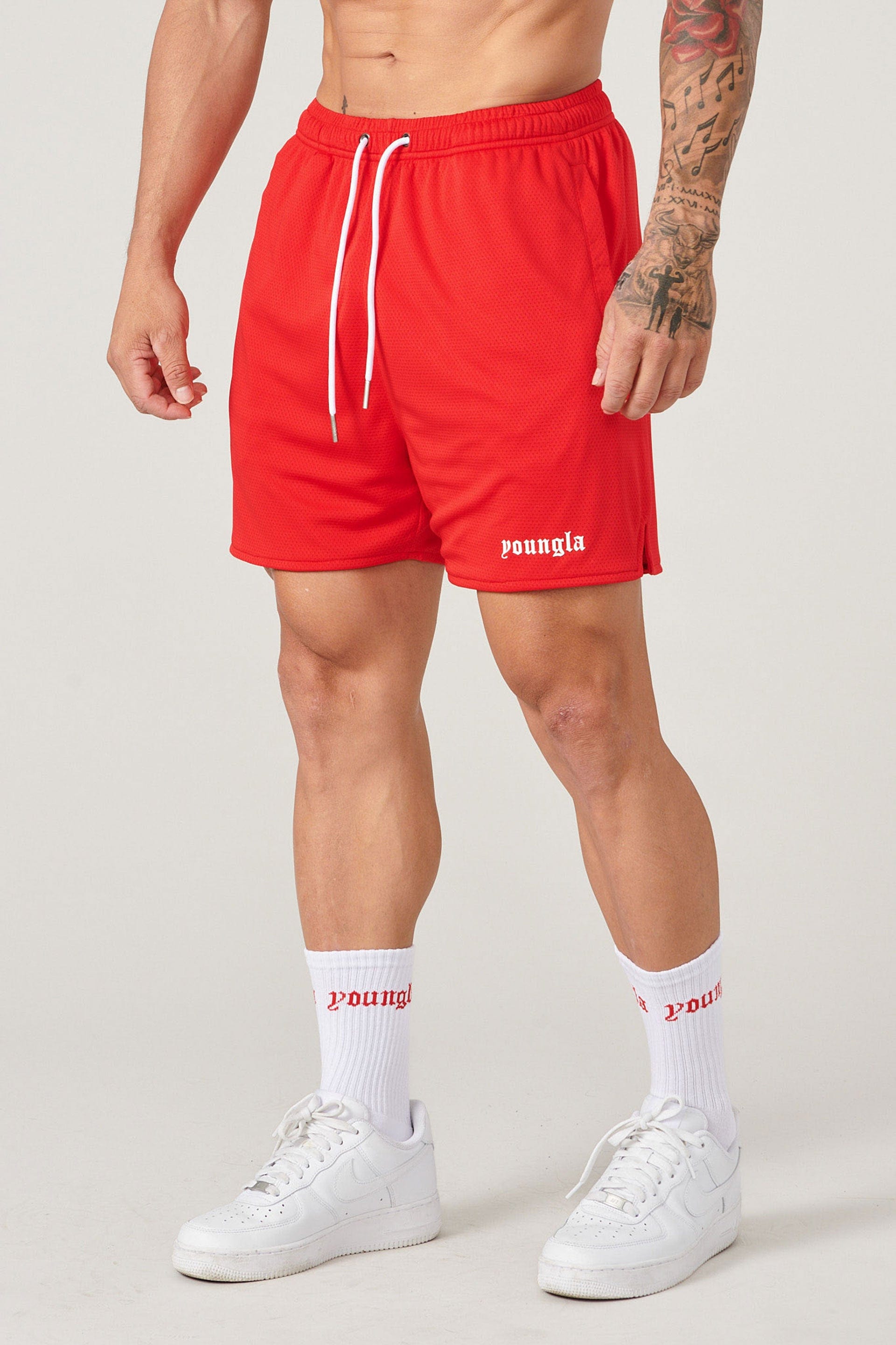 YoungLA 134 Game-Time Shorts & Socks Set Red