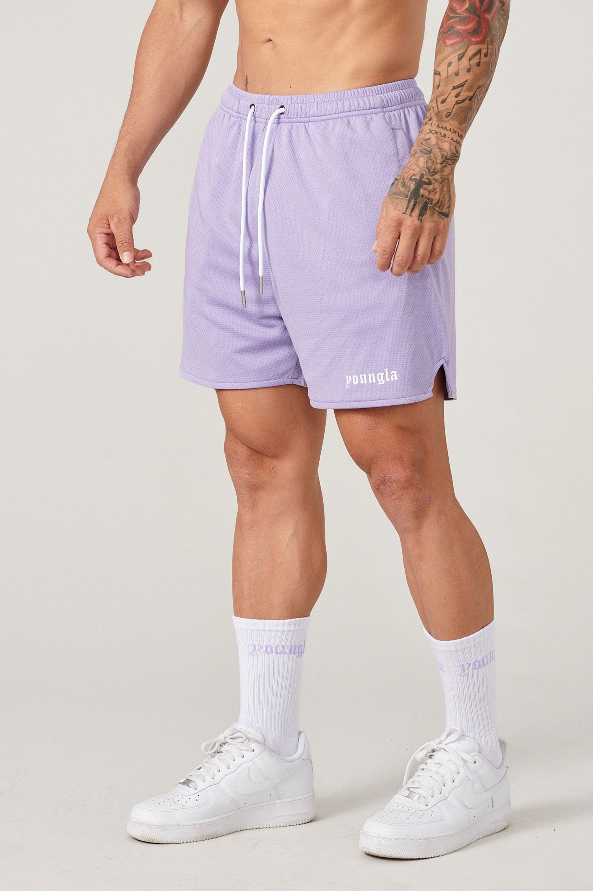 YoungLA 134 Game-Time Shorts & Socks Set Lavender