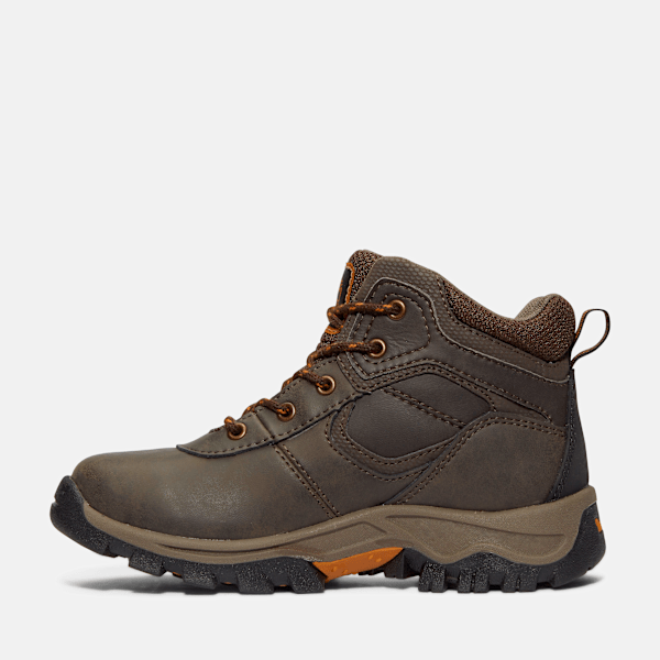 Timberland Youth Mt Maddsen Mid Waterproof Hiking Boot Dark Brown