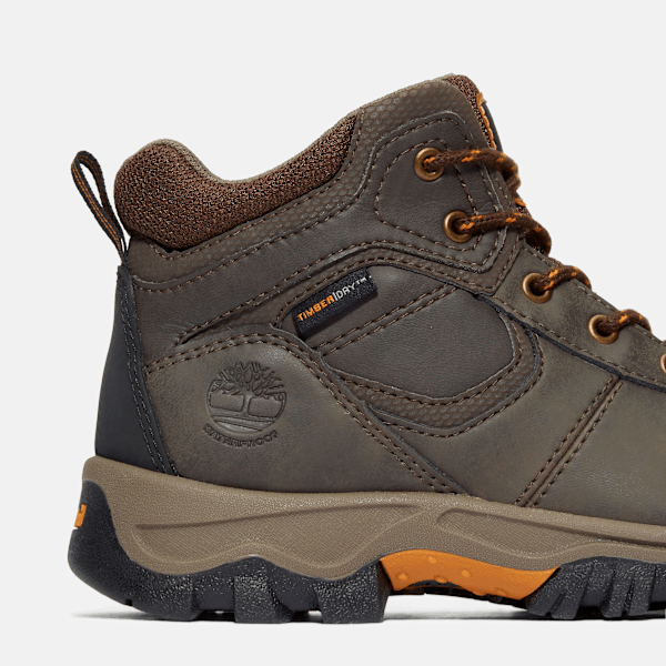 Timberland Youth Mt Maddsen Mid Waterproof Hiking Boot Dark Brown