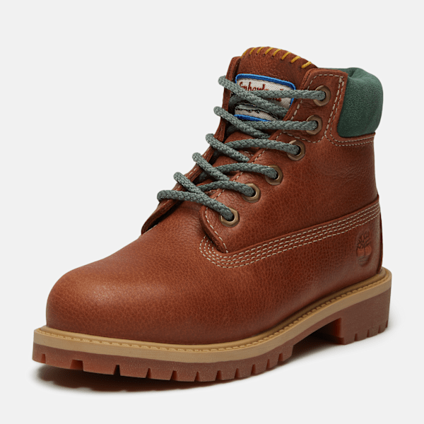 Youth Timberland Premium 6-Inch Waterproof Boot Rust Full-Grain