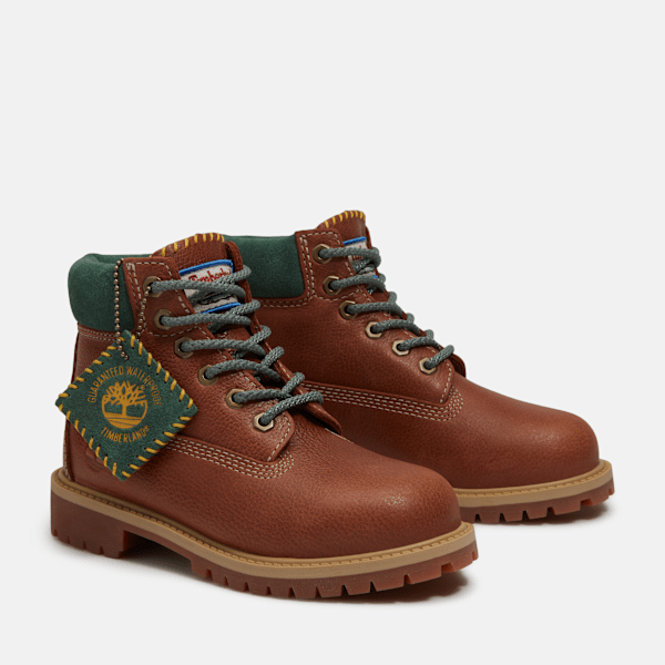 Youth Timberland Premium 6-Inch Waterproof Boot Rust Full-Grain