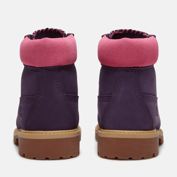 Youth Timberland Premium 6-Inch Waterproof Boot Dark Purple Nubuck/Pink