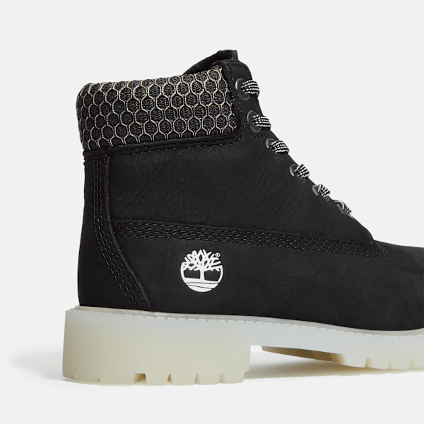 Youth Timberland Premium 6-Inch Waterproof Boot Black Nubuck