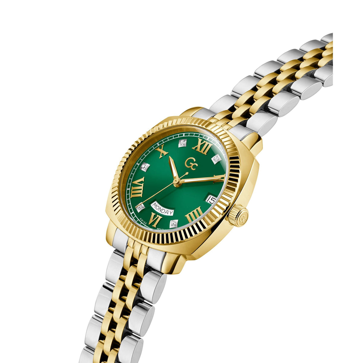 Gc Flair Green Square Dial Quartz Analog Women Watch Z44002L9MF