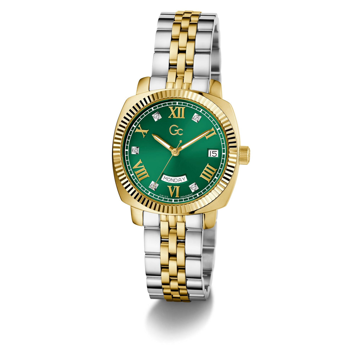 Gc Flair Green Square Dial Quartz Analog Women Watch Z44002L9MF