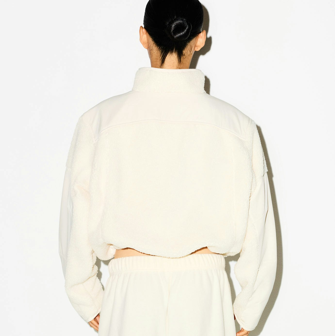 Skims Teddy Boxy Zip Up Jacket Ecru