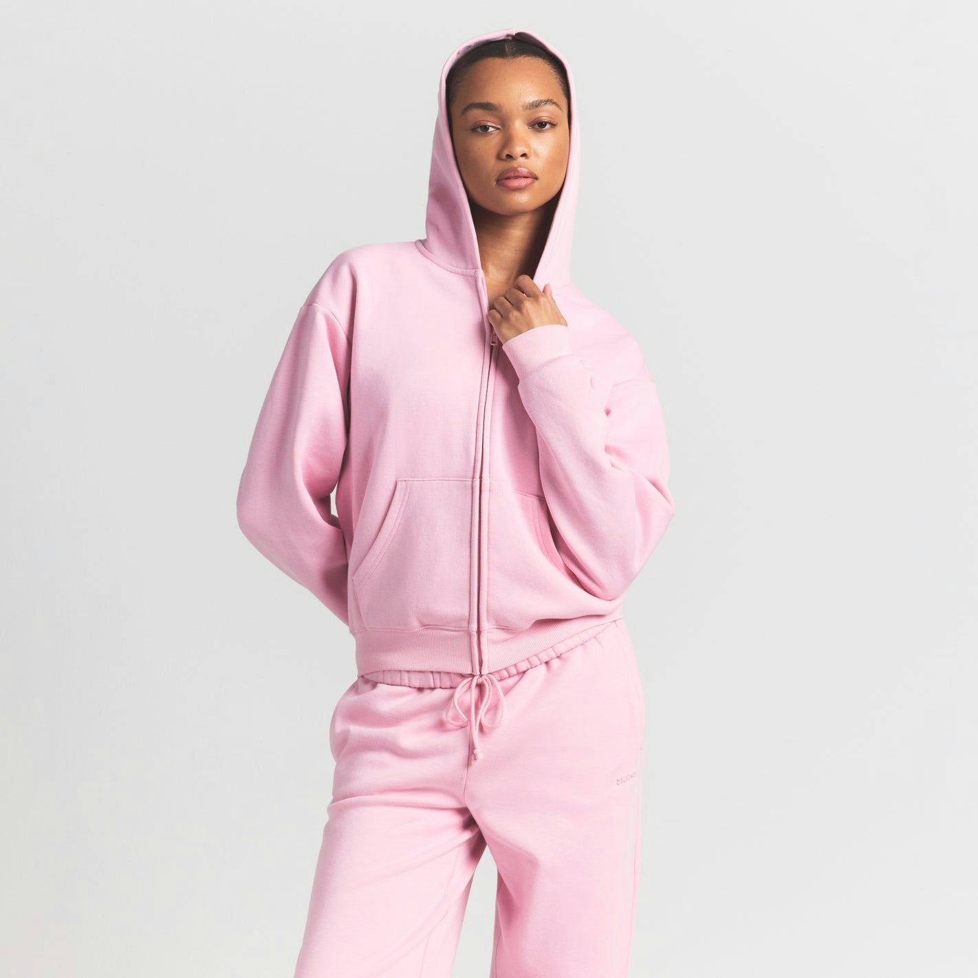 Skims Cotton Fleece Classic Zip Up Hoodie Halite